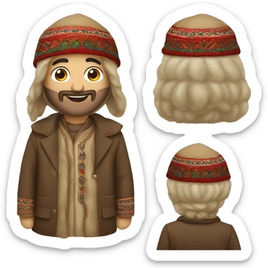emoji of a guy in azerbaijani papaq sticker