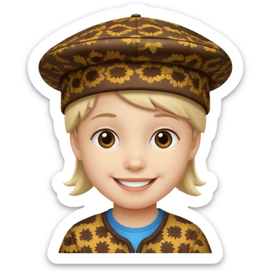 print hat with kid sticker