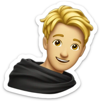 Emoji mit schwarzem Tuch das den Mund verdeckt  sticker