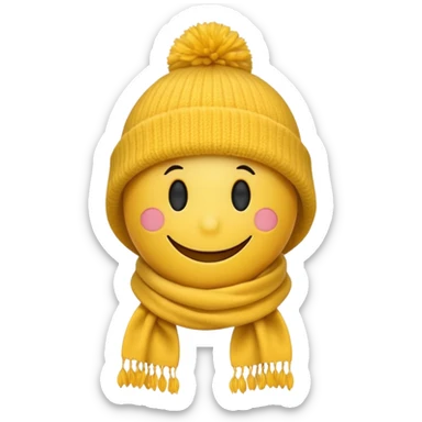 smiley face cold hat scarf sticker
