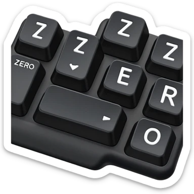 Keycap Digit Zero sticker