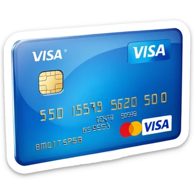 credit card with visa logo sticker