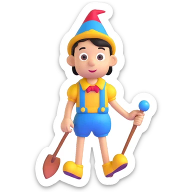 Pinocchio Disney style sticker