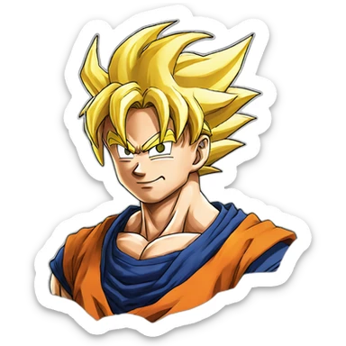 Goku de Dragon ball heureux sticker