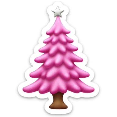 pink christmas tree sticker