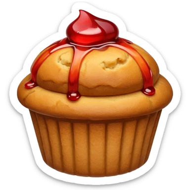 muffin with jelly sticker