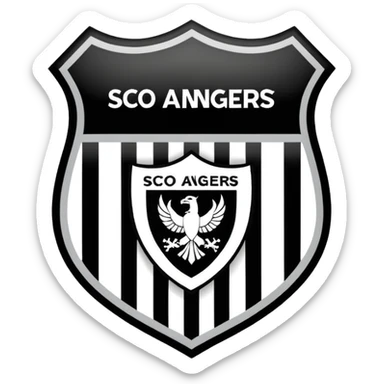Football club SCO Angers logo, black and white striped shield with 1919 year, sports team emblem sticker