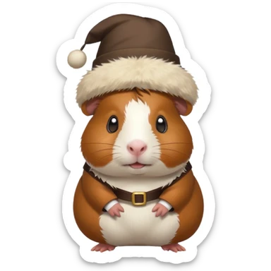 Guinea pig with costume sticker