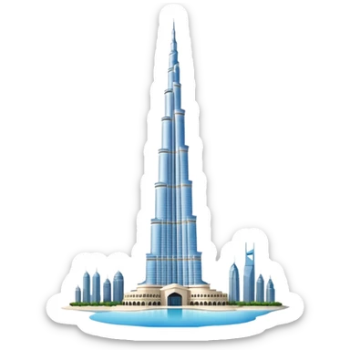 burj khalife white background sticker