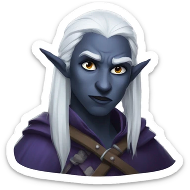 Drow bard dnd angry look sticker