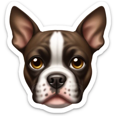 Brown brindle Boston terrier sticker