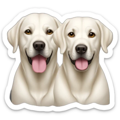 two White Labradors sticker