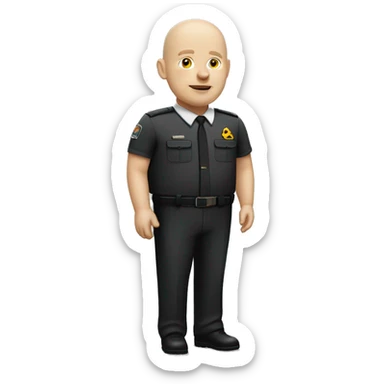bald fat white man in mcdonald’s manager uniform sticker