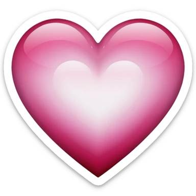 Pink, white, maroon gradient heart sticker
