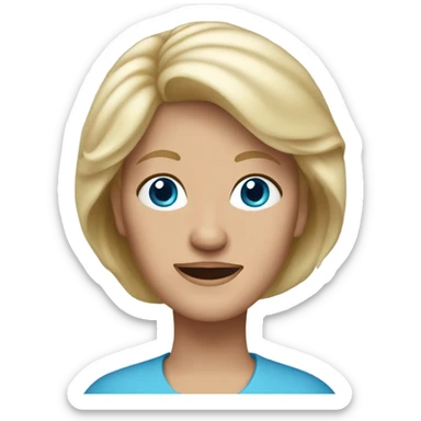 60 year old woman blonde hair blue eyes  sticker