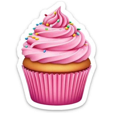 Pink cupcake sticker