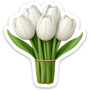 white tulip bouquet sticker
