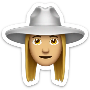 indonesian-guy-long-hair-big-hat sticker