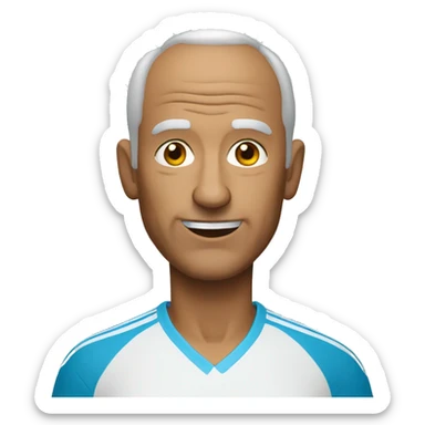 65 year old man playing tennis balding sticker