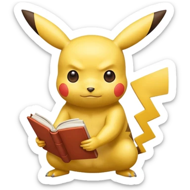 pikachu studying sticker