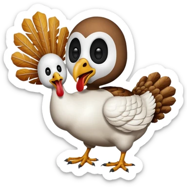Ghost face chasing a turkey sticker