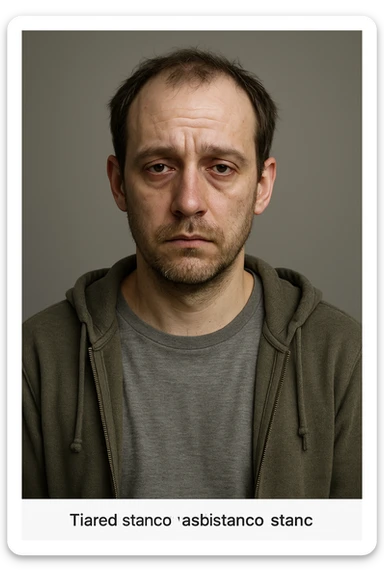 Uomo con testosterone basso  immagine realistica in 3D in italiano sticker