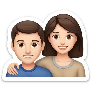 Brunette couple smiling sticker