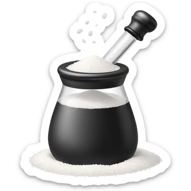 a full salt shaker with salt on it sticker