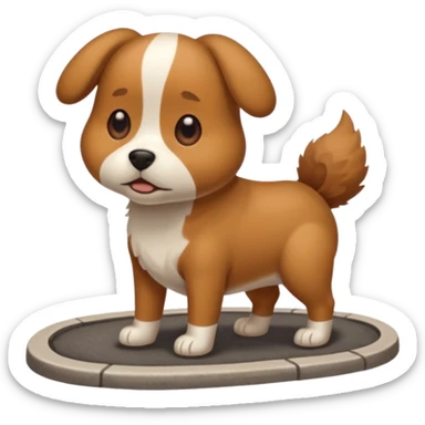 Dog pooping on a sidewalk  sticker