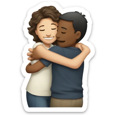 hug etween mother and fathe sticker