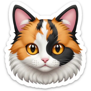 Cute cat black and white stain sticker