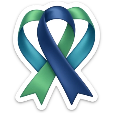 Lighter Green and  dark blue awareness ribbon  sticker