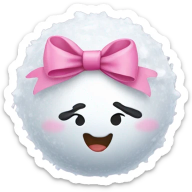 Snowball with a pink bow  sticker