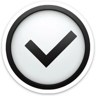 White circle with a black check mark on ir sticker