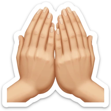 Caucasian hands together in prayer sticker