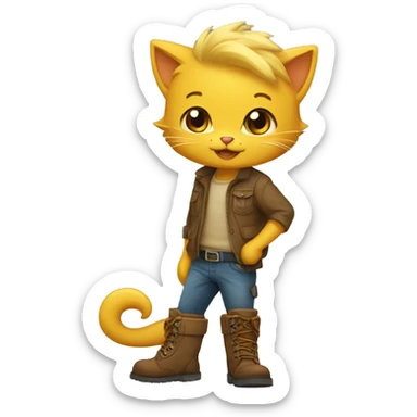 Gata con botas sticker