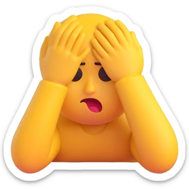 emoji character with a tired expression, hand rubbing eyes, as if exhausted sticker