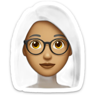 GIRL ROUND GLASSES STRAIGH HAIR sticker