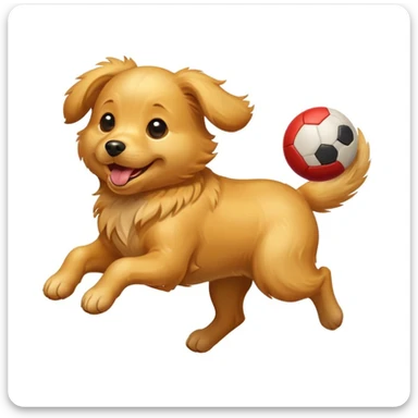 happy dog running after ball sticker