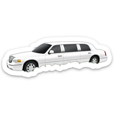 A white limo thats covered in fern sticker