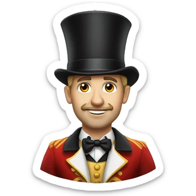 caucasian circus ringmaster sticker