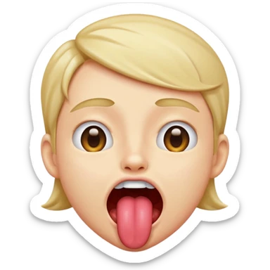 A shaking head emoji with tounge out sticker