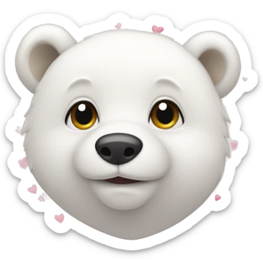 cute white bear with hearts sticker