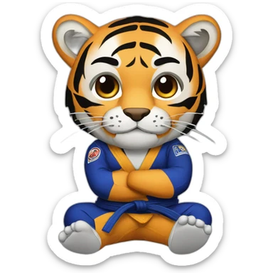 BJJ seated guard  Tiger  sticker