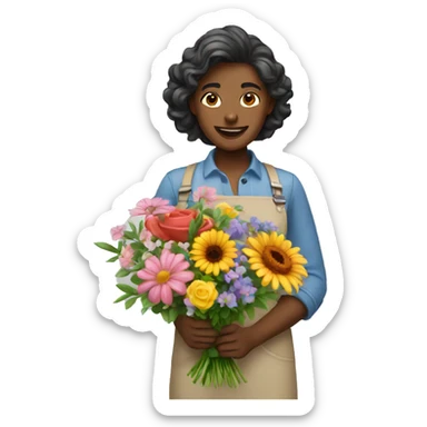 Florist with bouquet  sticker