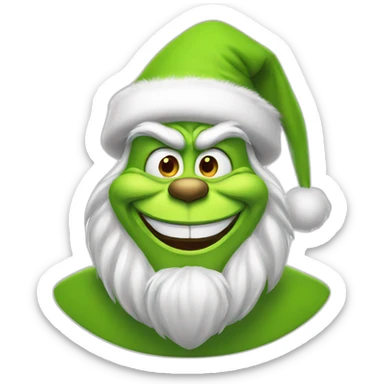Grinch santa Claus laughing  sticker