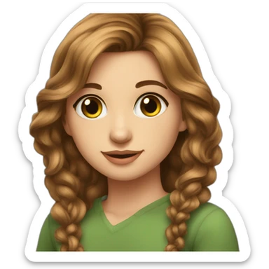 Mariés femme avec les yeux verts cheveux long chatin foncé homme yeux marron cheveux boucle long chaton foncé sticker