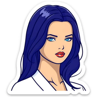 Adriana Lima, beautiful Brazilian supermodel with long dark hair and blue eyes sticker