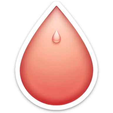 minimal abstract emoji symbolizing menstrual day,
soft rounded droplet shape,
warm muted red pastel,
gentle and non-graphic,
premium female health app style,
no text, no realism,
transparent background,
vector illustration
 sticker
