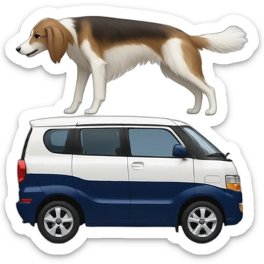 daihatsu dark blue atrai and white saluki sticker
